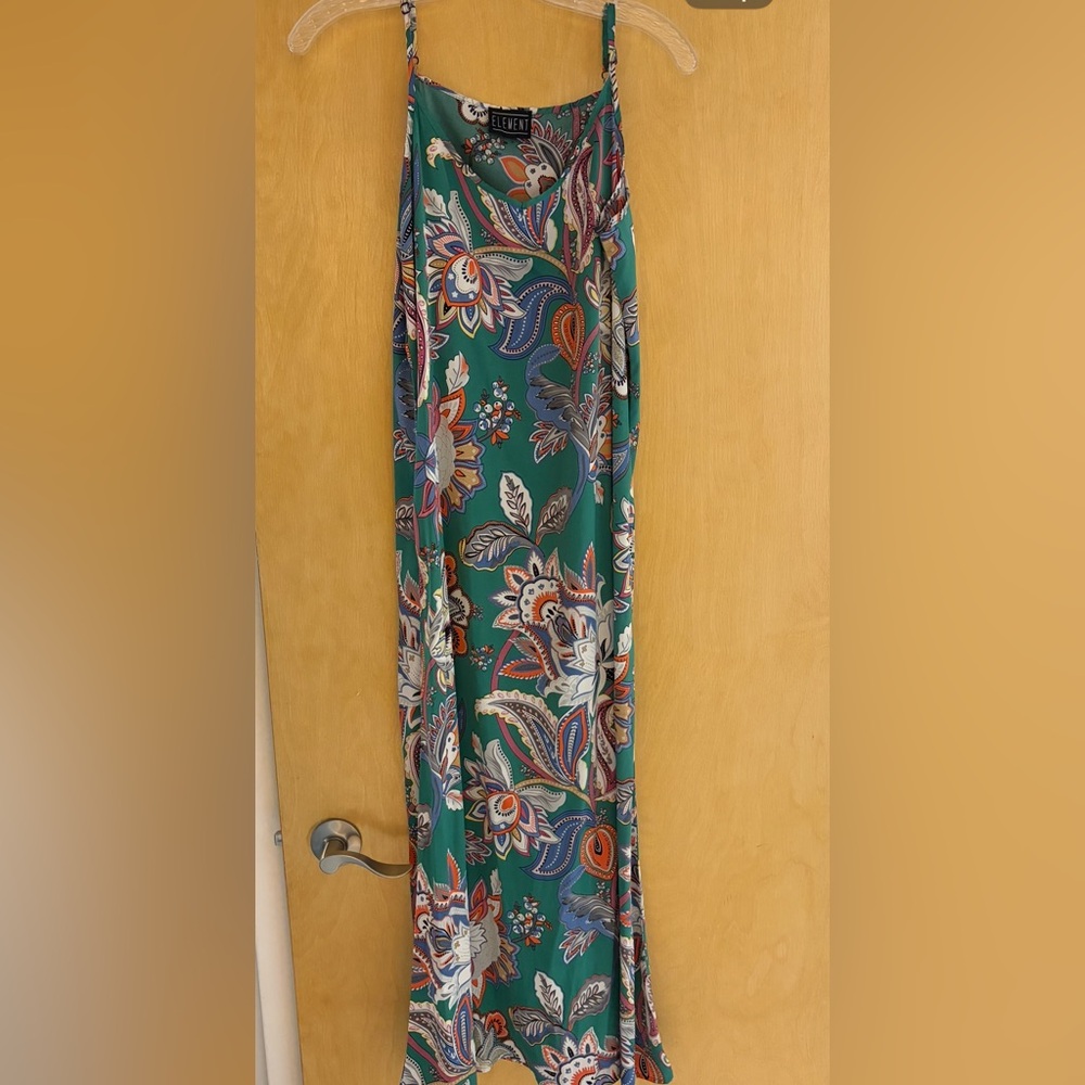 Element Green Paisley Maxi Slip Dress